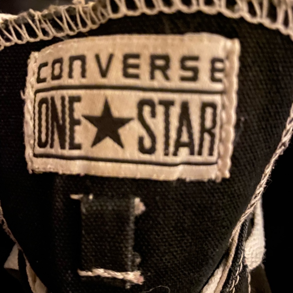 Black Converse One-Star Low Top Tennis shoes, size 8.